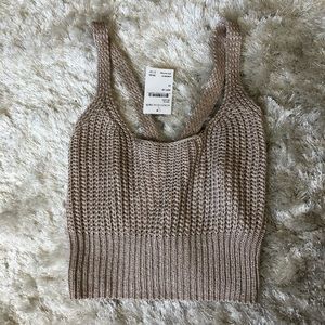 Woven Heart knit crop top